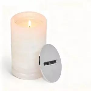 스톤 마블 캔들 홀더 이야기 수제 알라바스터 용기 따뜻한 글로우 홈 데코 소이 왁스 큰 무독성 면 심지