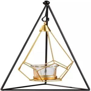 기하학적 양초 홀더 언 할로우 티 라이트 레트로 웨딩 홈 장식