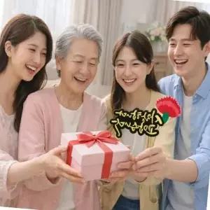 카네이션 메시지 펠트 케이크 토퍼 감사 선물 데코 소품