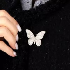 ( )나비 큐빅 옷핀 브로치 골드