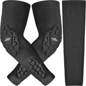 청소년 및 펜비어 압박 패딩 팔 소매 팔꿈치 팔뚝 지지 통기성 축구