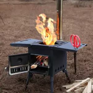 겨울 오븐 접이식 캠핑 바베큐 불멍 장작 펠릿 꼬치 우드 화목난로 스토브 화로대 연통 야외