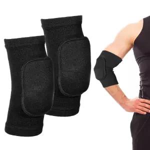 리퀘이 1쌍 배구 팔꿈치 패드 블랙 암 브레이스 통풍 스포츠 보호 스트랩 통기성 남녀 농구용 패딩이 있는