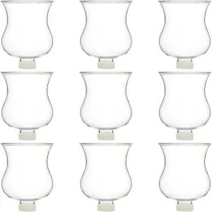 티라이트 오일 램프 보티브 캔들을 위한 현대적인 가정 장식용 투명 유리 컵 9세트 고무 개스킷 스콘스