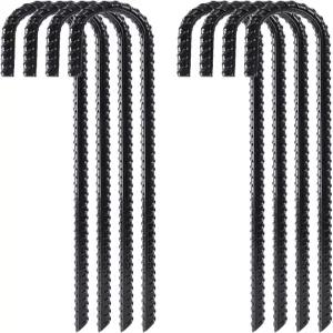 피드 가든 2인치 8팩 철근 스테이킹 헤비 듀티 J 훅 아연 도금 그라운드 텐트 스틸 앵커 체인 링크 펜스