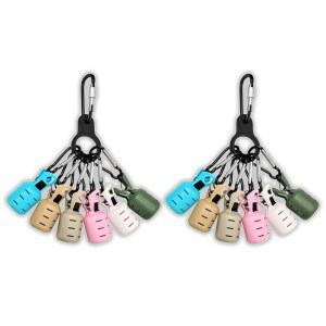 Rimikuru 에기 홀더 카라비나가 달린 이카라비나 케이스 커버 에깅 오징어 낚시 M L 사이즈 6개 12개 18개 세트 믹스 컬러 12개 세트,