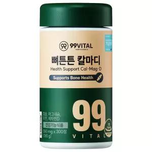 99바이탈 뼈튼튼 칼슘 마그네슘 비타민D 아연 300정 2개