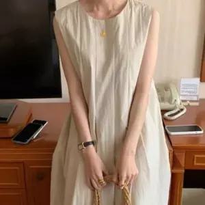 [SBD] 플레어 스커트 1P 슬림 롱원피스 핀턱 여성 민소매