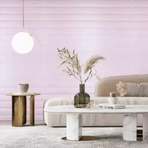 단열폼블럭 3D벽돌 시트지 핑크 2.5m 셀프 인테리어 벽지 스티커 포인트 도배지 보온 곰팡이 난방 붙이는재