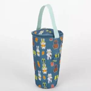 ( )블루 보냉백 테이크아웃 음료 컵 보냉백 파우치 손잡이 보냉 가방 빨대 캐리어 컵가방