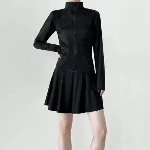 피트니스 필라테스 조깅 활동복 여성용 라인 보정 바람막이 후드 집업 티셔츠