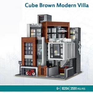 큐브 모던 빌라, 헤아온제아  스타일 빌라 하우스 빌딩 세트, 기프트 시티 아파트 모델 모듈러 빌딩 블록 3