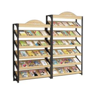 철제 책장 전면 학원 전시용 학원전면책장 잡지책장 잡지 전면책장 5단 낮은 스탠드
