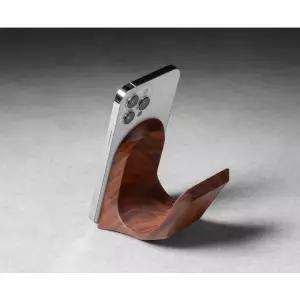 아이폰 스탠드 월넛 회전 목제 우드 거치대 금속 등에 나무 불필요