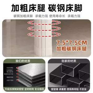 층침대 매트리스 기숙사 침대 블랙 폭 더블 1m 매트 학생 프레임 철제