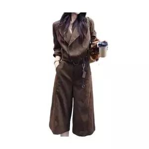 와칸다 여자 여친 팬츠 가을철 아우터 세트 슬림핏 정장세트 KKE3