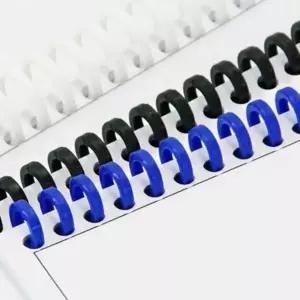 [셀러에이드]제본용 플라스틱 링 바인더 파랑 셀프제본 스프링 제본링 세트