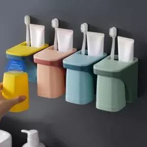 [SBD] 수납 양치컵 칫솔꽂이 부착 자석 컵홀더 욕실