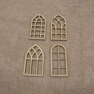 미완성 빈 인형의 집, 교회 모양, 나무 문, 집 액세서리, DIY 공예, 10Pcs