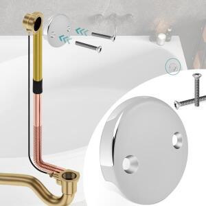 이중 구멍 욕조 오버플로 드레인 커버, 나사 포함, 대부분의 설치 용이