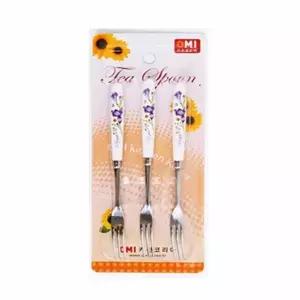 미니 포크 세트 카페용 퍼플 티포크 디저트 조리 가정용 수저 3P