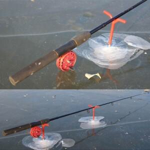 얼음낚시 야외 캠핑 텐트 말뚝 빨간색 나선형 드릴 못 홀더 아이스 오거 전문 낚시 장비