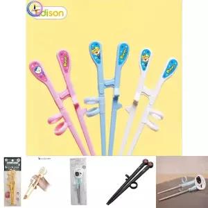 에디슨 뽀로로 젓가락 2단계 왼손용 어린이 트레이닝 아기 젖가락 교정 고급 키즈 스텐 손가락 성인 보정