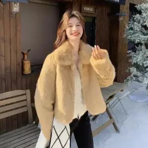 여성 래빗 라이크 코트 퍼 모피코트 OP1