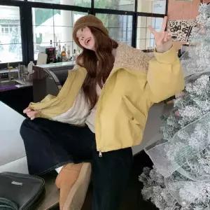 여성용 램스울 퍼 안감 오리털 모피코트 야상 OP1