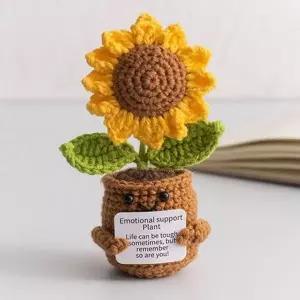 [셀러에이드]뜨개 해바라기 손뜨개 화분 인형 소품 핸드메이드 인테리어 선물용