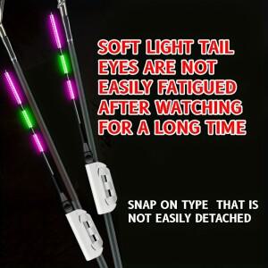 10개입 낚시 입질 표시기, 낚싯대 라이트, 해안 및 장거리 캐스팅에 적합, 부드러운 빛 보호 고가시성