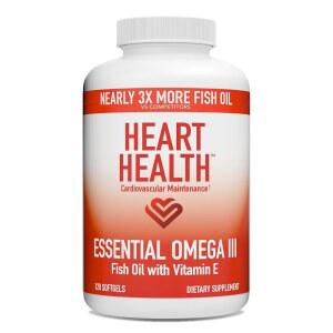 심장, 중성지방 및 혈류 지원을 위한 비타민 E u2013 고EPA DHA가 함유된 심장 건강 필수 오메가 III 피쉬 오일, 레몬 글루텐 프리, 비-GMO, 60인분