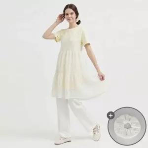 [NS홈쇼핑][샵앤] 여성 라운드 반팔 롱티 뜨개 레이스 끈나시 캉캉원피스 세트 SHA-WSET-21167..