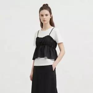 [NS홈쇼핑][샵앤] 여성 라운드 반팔티 끈나시 플레어 프릴 뷔스티에 세트 SHA-WSET-21164...