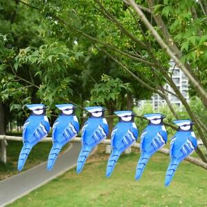 6개 인조 새 파란색과 빨간색 가짜 폼 동물 시뮬레이션 깃털 모델 DIY 웨딩 홈 가든 장식품