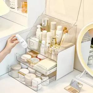 [텐바이텐]대용량 화장품 정리함 투명 수납함 정리대
