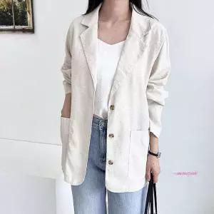 여성 긴팔 오버사이즈 린넨자켓uvw900