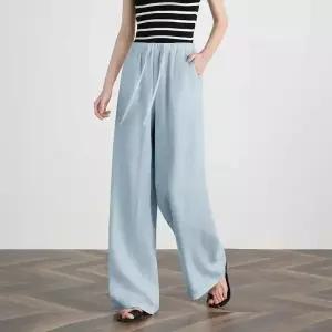 밴널스샵 와이드 일자 슬랙스 헐렁슬림핏 팬츠 여성용 캐주얼 여름 HO2