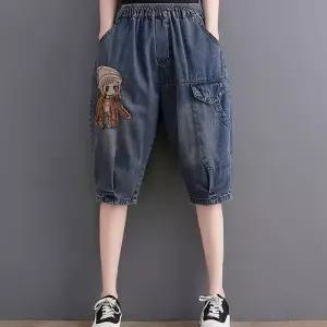 7부 데님팬츠 여성 패치 포켓 청바지 여름 데일리룩