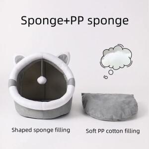 고양이 둥지 집 동굴 침대 켄넬 사계절용 반폐쇄형 귀엽고 편안한 새끼