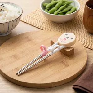 리락쿠마 얼굴 스텐 유아 교정 젓가락 연습용 교정용 아기 어린이 교정 젓가락 1단계 코리락쿠마 옵션