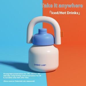 차콜랩 1000ML 대용량 보온병 냉수 빨대 포함 스테인리스 내부 포트 여행 머그컵 생일 선물