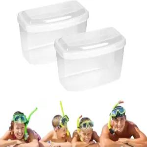 토피욘드 2PCS 수영 고글 박스 스쿠버 다이빙 마스크 보관 케이스 PP 스노클
