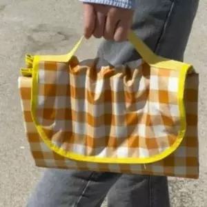 ( )방수 피크닉매트 체크 옐로우 대 휴대용돗자리 돗자리매트 방수돗자리 캠핑돗자리