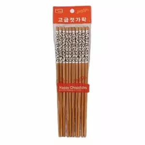 대나무 호피 젓가락 세트 업소용 요리용 나무 5세트