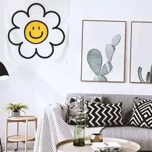 천 포스터 인테리어 포스터 감성 디자인 집꾸미기 스마일 플라워