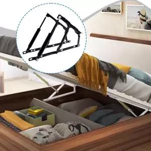 호환  2개 세트 침대 리프트 메커니즘 블랙 아이언 노력 절약 다용도 리프트업 수납 침대 힌지 캐비닛 매트