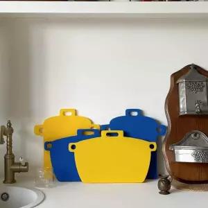 블루 컬러 냄비 강한 칼집 인테리어 주방 양면 도마 디자인