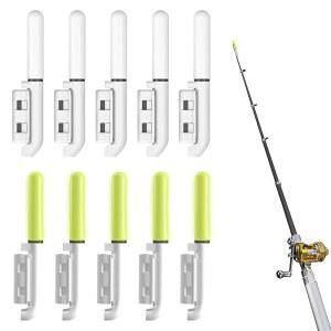 ziyue 호선 라이트 낚싯대 끝 LED 10개입 낚시 히트 센서 초고휘도 탈락 방지 방수 내구성 CR425 반복 사용 밤낚시 구멍낚시 부꼬미 투척 낚시용 경보기