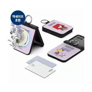 빈티지 스누피 일상 오토 힌지 보호 마그네틱 카드 도어 범퍼 케이스 갤럭시Z플립7(F766) 2380649 J